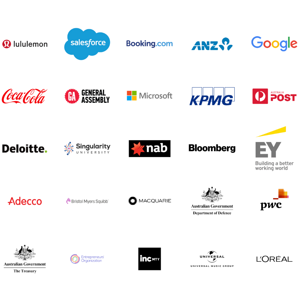 A series of company logos.