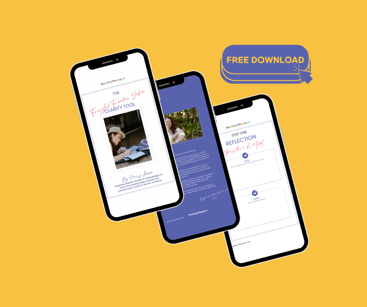 Three iPhones are displaying the clarity tool.