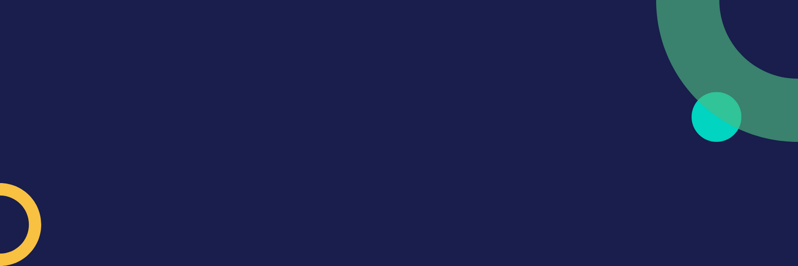 Dark blue background with geometric shapes.