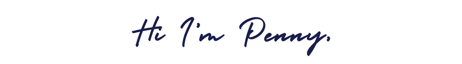 "Hi I'm Penny" written in script.